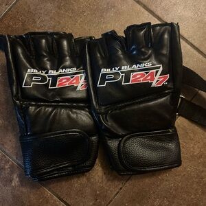 Billy Blanks PT 24 7 workout gloves with resistance band clips fingerless